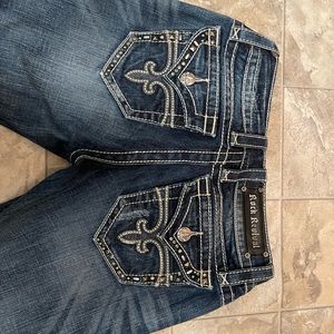 Rock Revival Womens Noelle Bootcut Jeans Blue 26 Low Rise Y2K Stretch Rhinestone